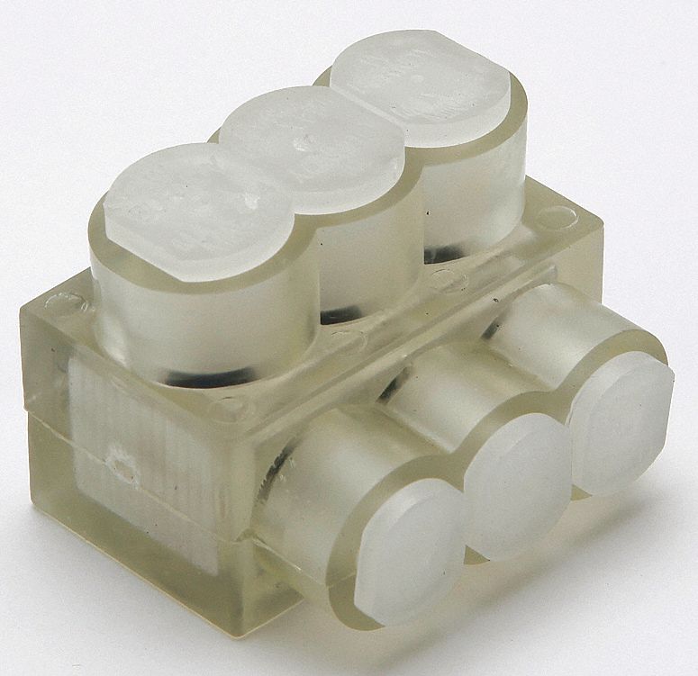 BURNDY Insulated Multitap Connector: 3 Ports, 14 AWG Min. Conductor