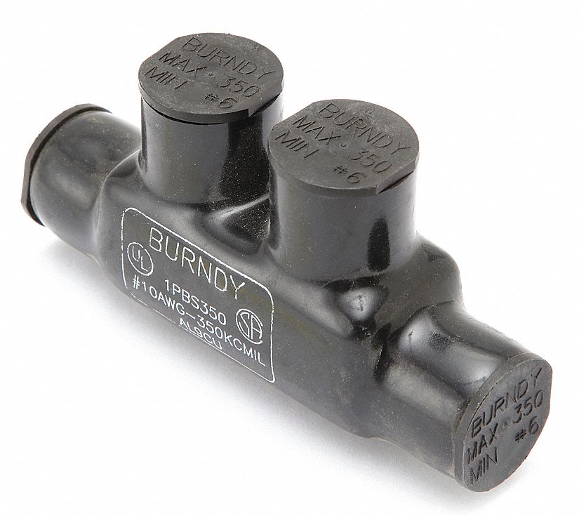 BURNDY, Black, 2 Ports, Insulated Multitap Connector - 22C283|1PBS350