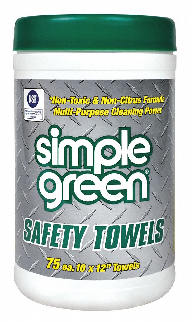 SIMPLE GREEN All Purpose Cleaning Wipes Canister, 75 ct Container Size