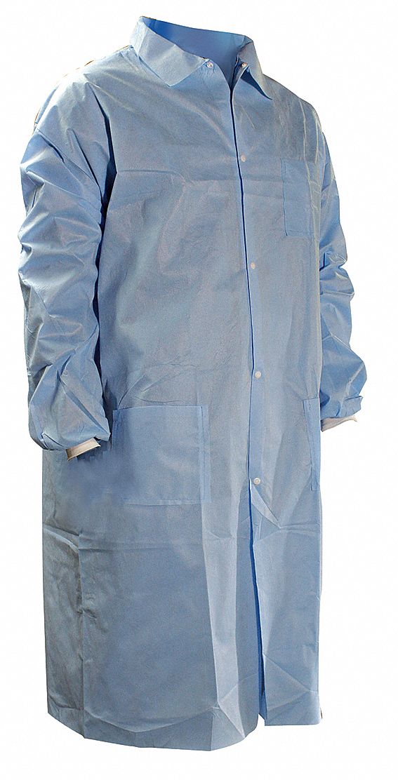 Mandarin Collar, Knit Cuff, Disposable Lab Coat 22CU123504BXX Grainger