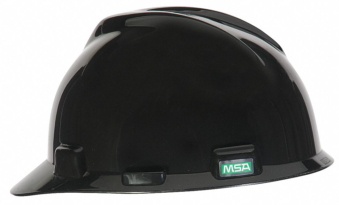 MSA Hard Hat,4 pt. Pinlock,Blk 22EY87475235 Grainger
