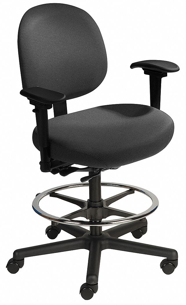 CRAMER Big and Tall Task Chair, 24/7 Extreme Use, BigandTall, Task Chair, Black, Fabric