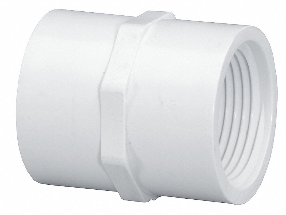 LASCO PVC Coupling, FNPT x FNPT, 3/4 in x 1/2 in Pipe Size Pipe