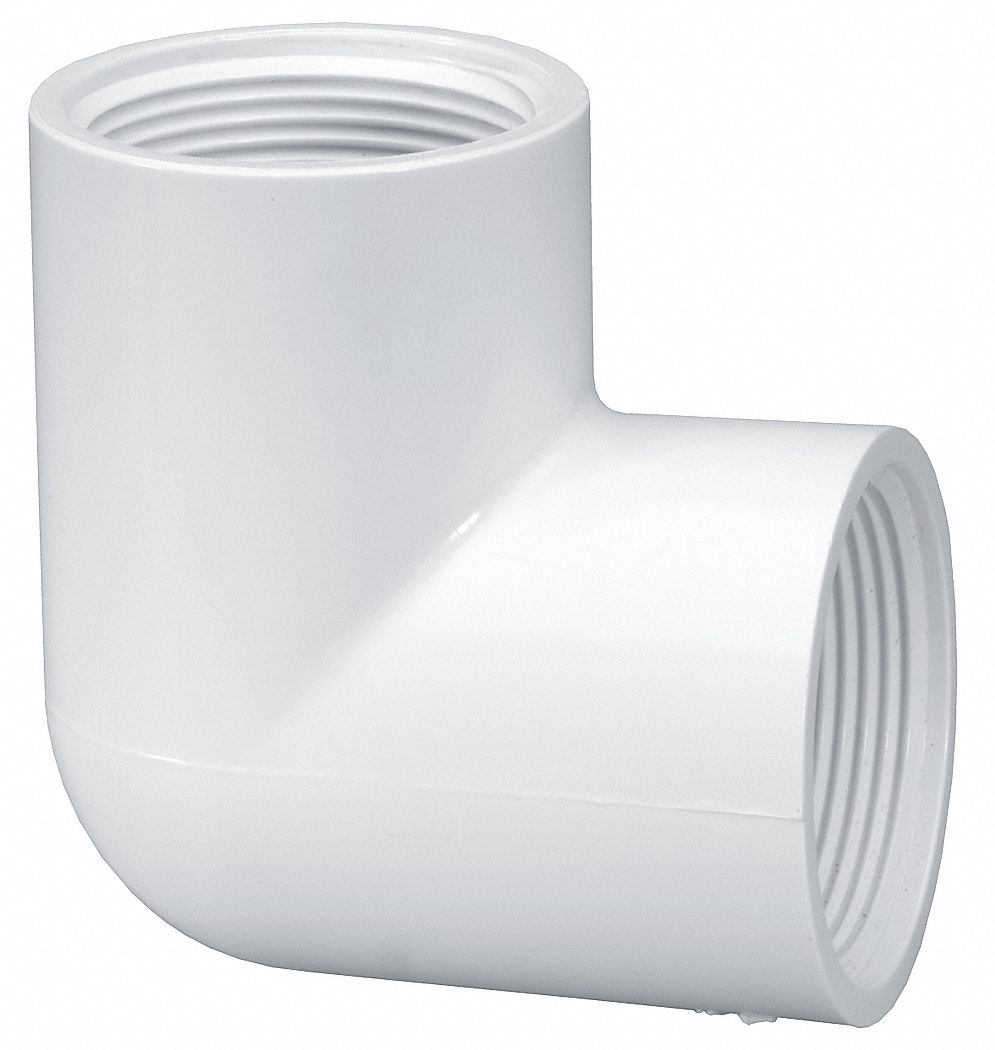 LASCO PVC Elbow, 90 Degrees, FNPT x FNPT, 11/4 in Pipe Size Pipe