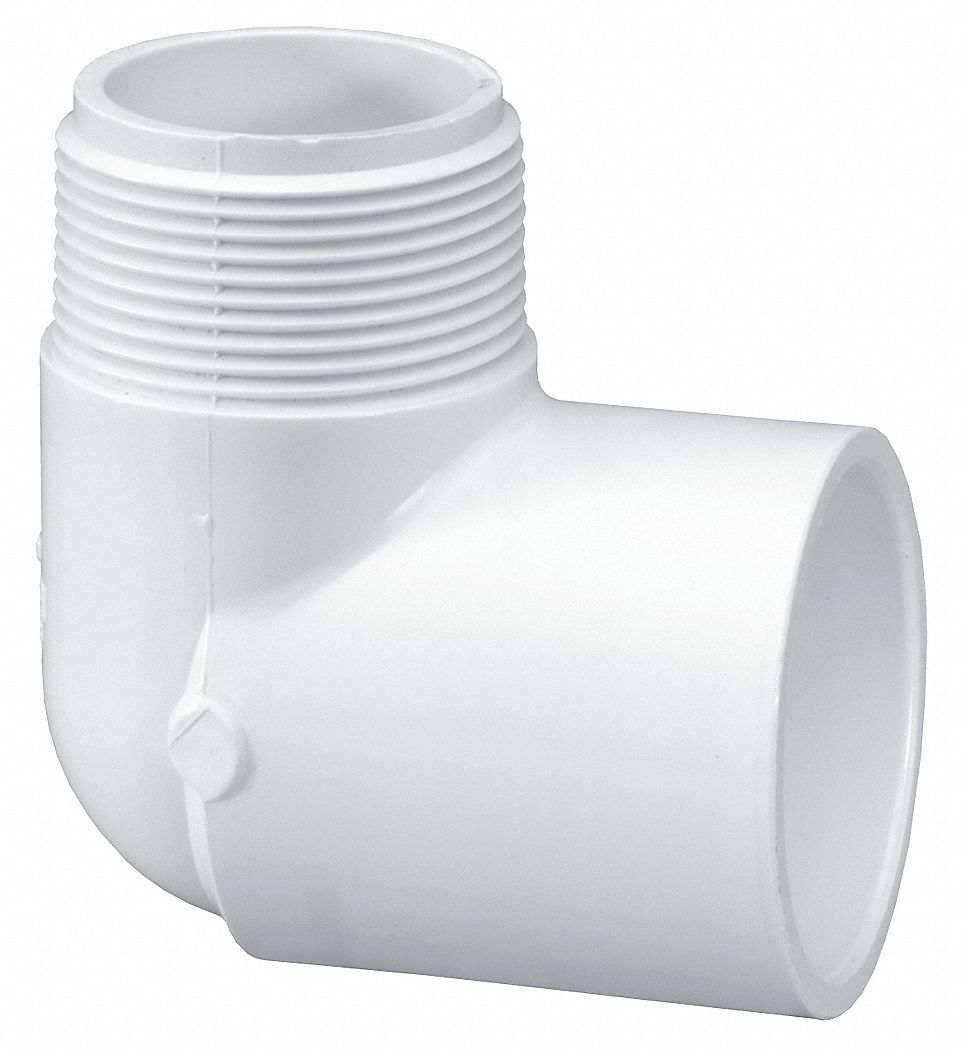 GRAINGER APPROVED PVC Street Elbow, 90 Degrees, MNPT x Socket, 3/4 in