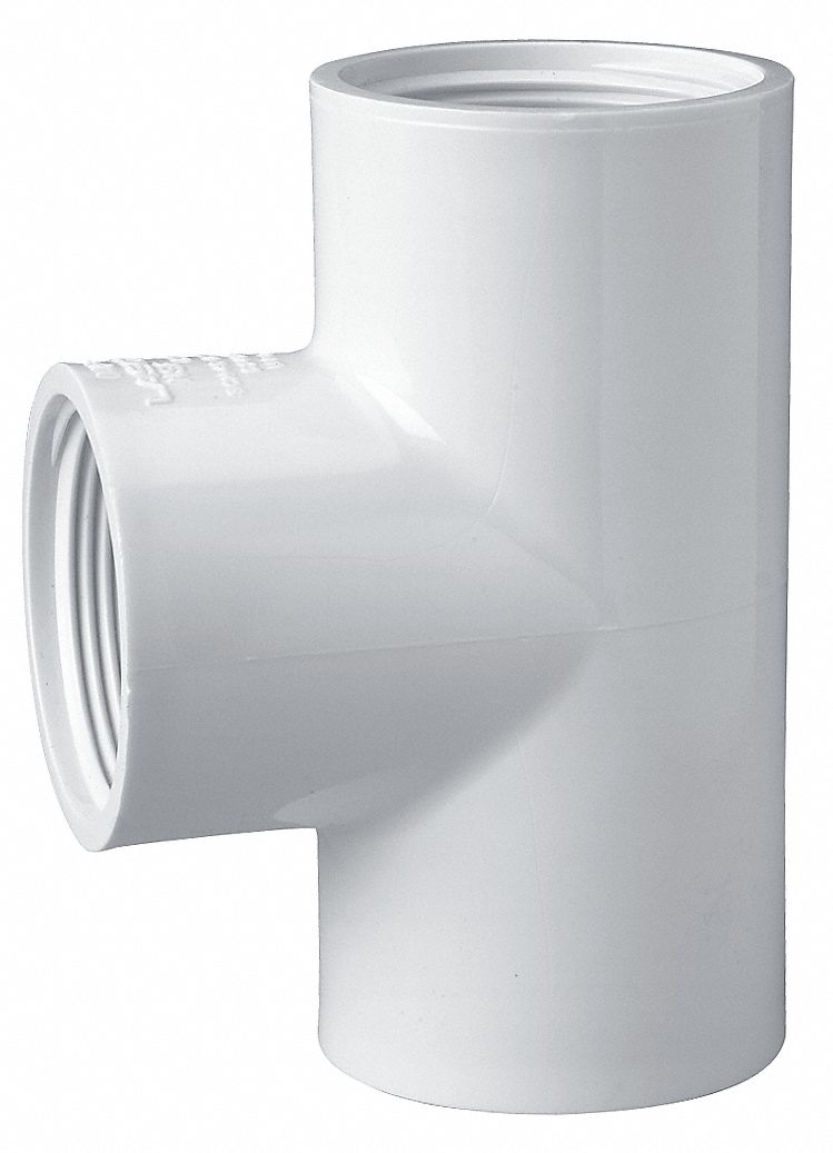 GRAINGER APPROVED Acople en T de PVC, 3/4", HNPT x HNPT x HNPT