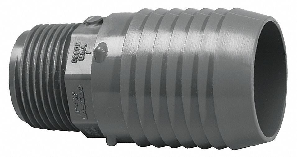 LASCO PVC Reducing Male Adapter, Insert x MNPT, 2" x 11/2" Pipe Size