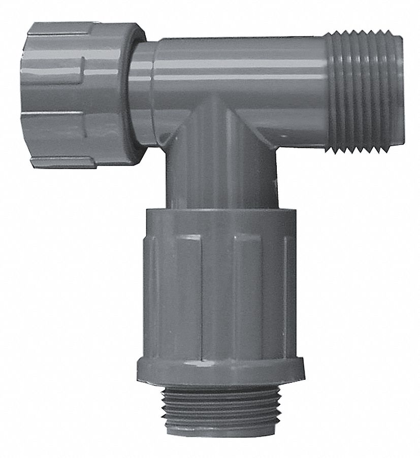 GRAINGER APPROVED PVC Manifold Tee, MNPT, 1 in Pipe Size Pipe Fitting