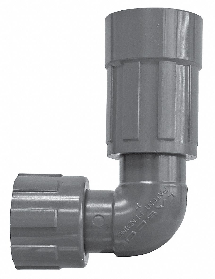 GRAINGER APPROVED PVC Manifold Elbow, 90 Degrees, FNPT x FNPT, 1 in