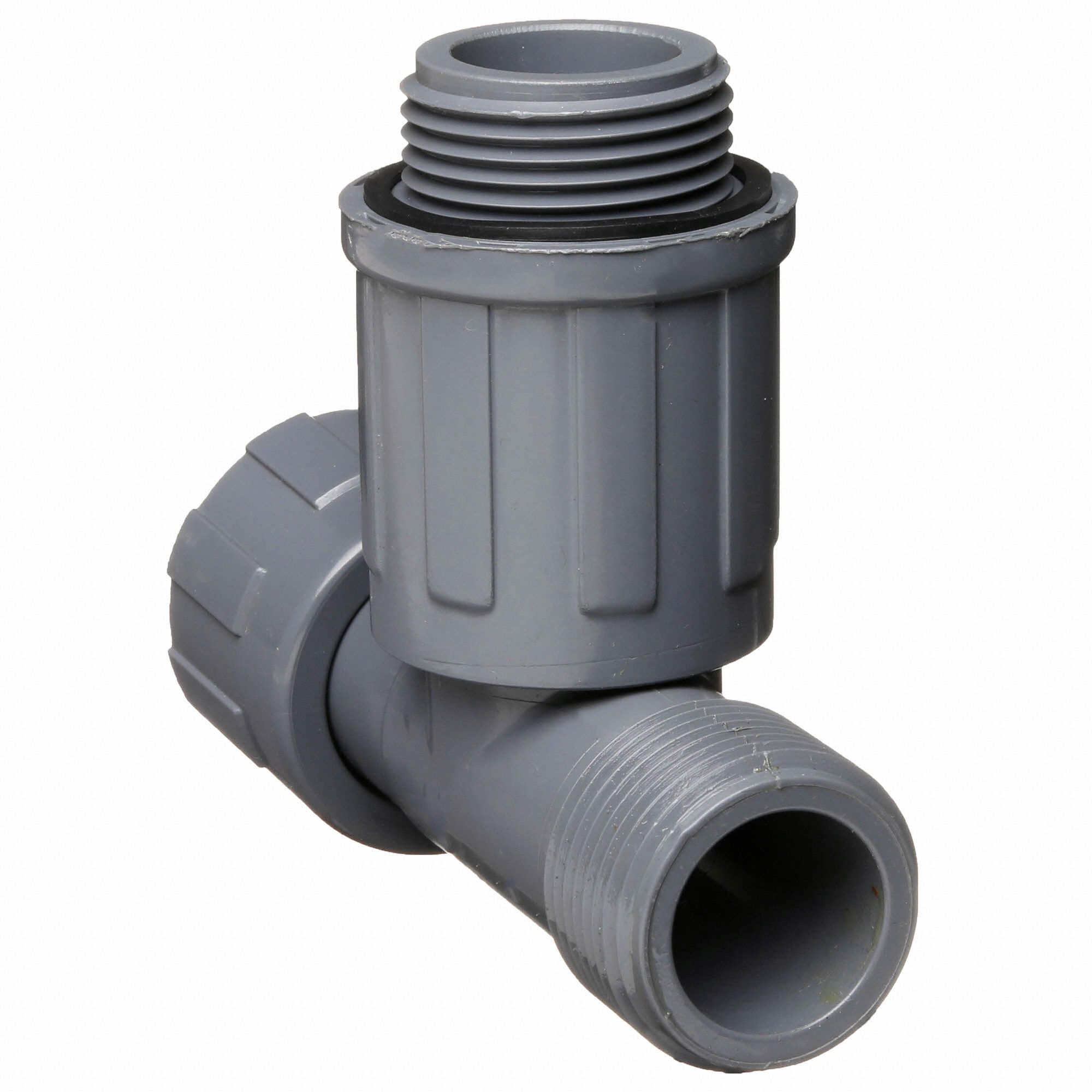 GRAINGER APPROVED PVC Manifold Tee, MNPT, 1 in Pipe Size Pipe Fitting 22FP261301210 Grainger