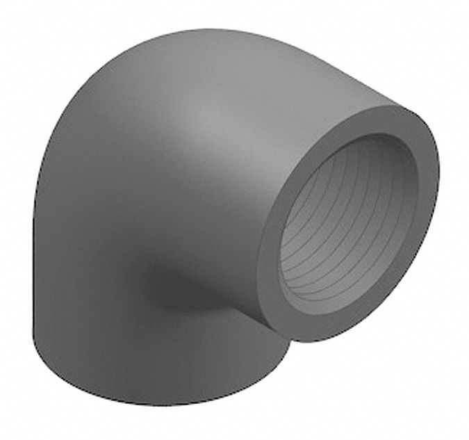 GF PIPING SYSTEMS PVC Elbow, 90 Degrees, FNPT x FNPT, 3/8 in Pipe Size Pipe Fitting 22JY43