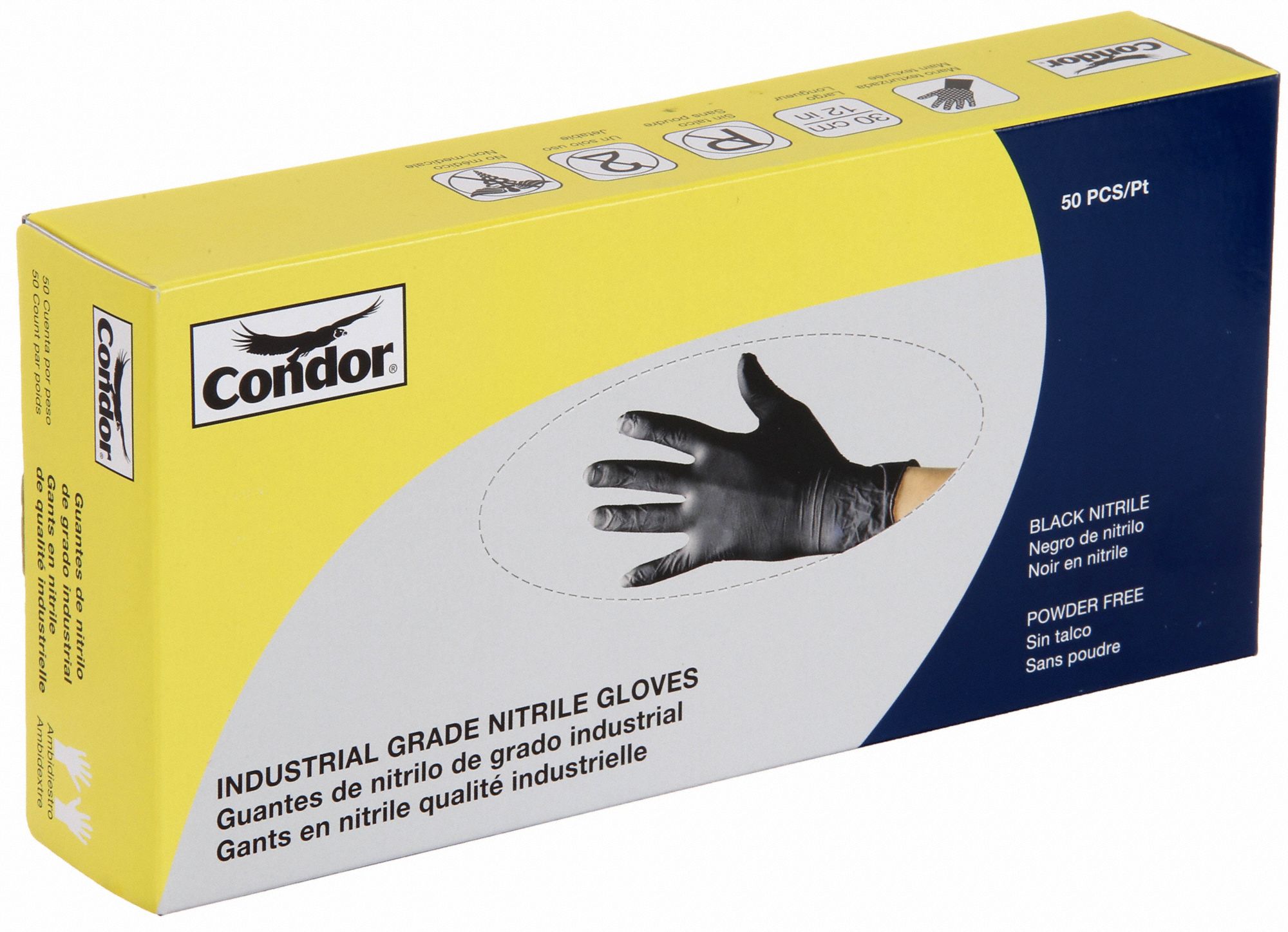 CONDOR Nitrile, Disposable Gloves, XL, PowderFree, 5.5 mil Palm