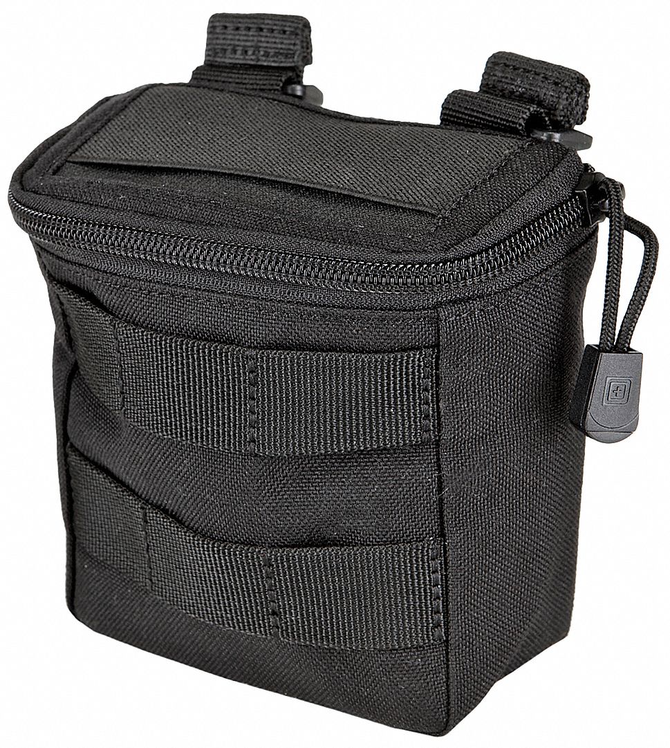 5.11 TACTICAL Magazine Pouch, Zipper, 1050D Nylon, Black 22MM7056119 Grainger