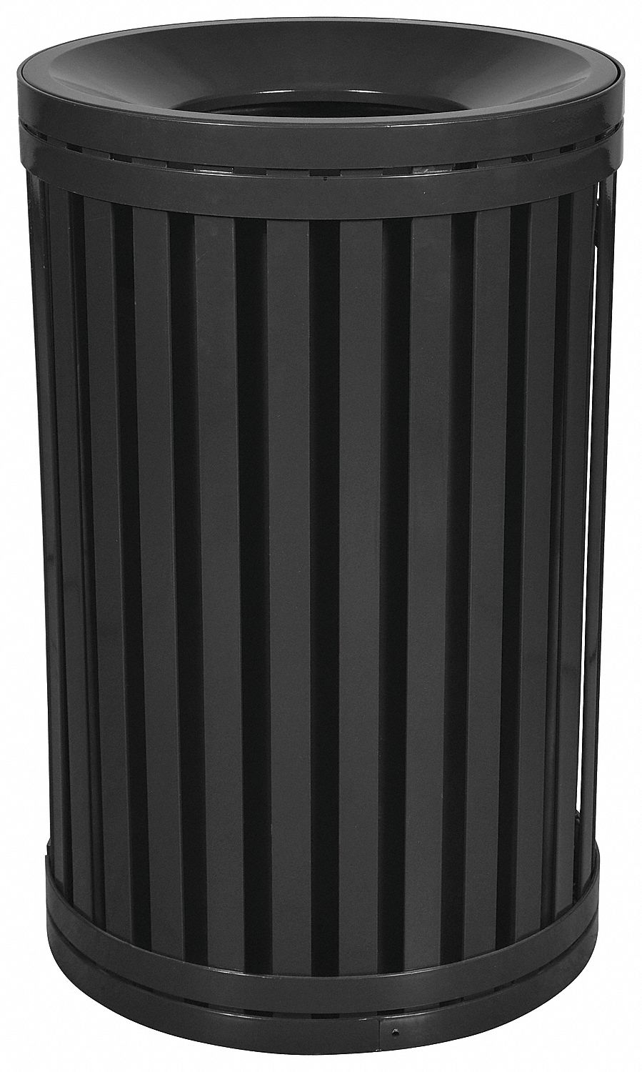 TOUGH GUY 45 gal., Round, Trash Can, Metal, Black 22N33022N330
