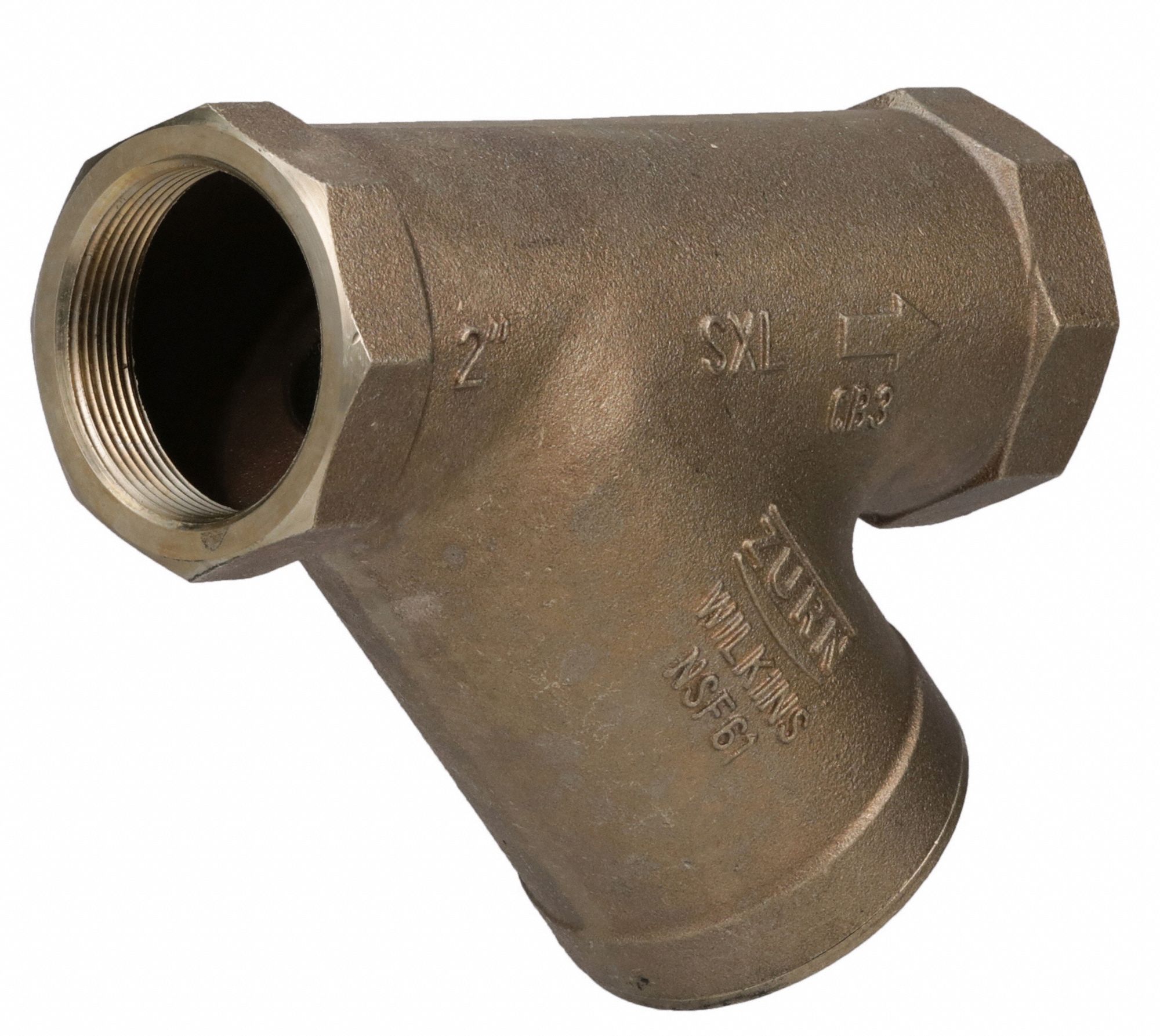 ZURN WILKINS Y Strainer Bronze, 2 in, NPT, Mesh, 20 mesh, 300 psi, 6 in Ht 22N5872SXL