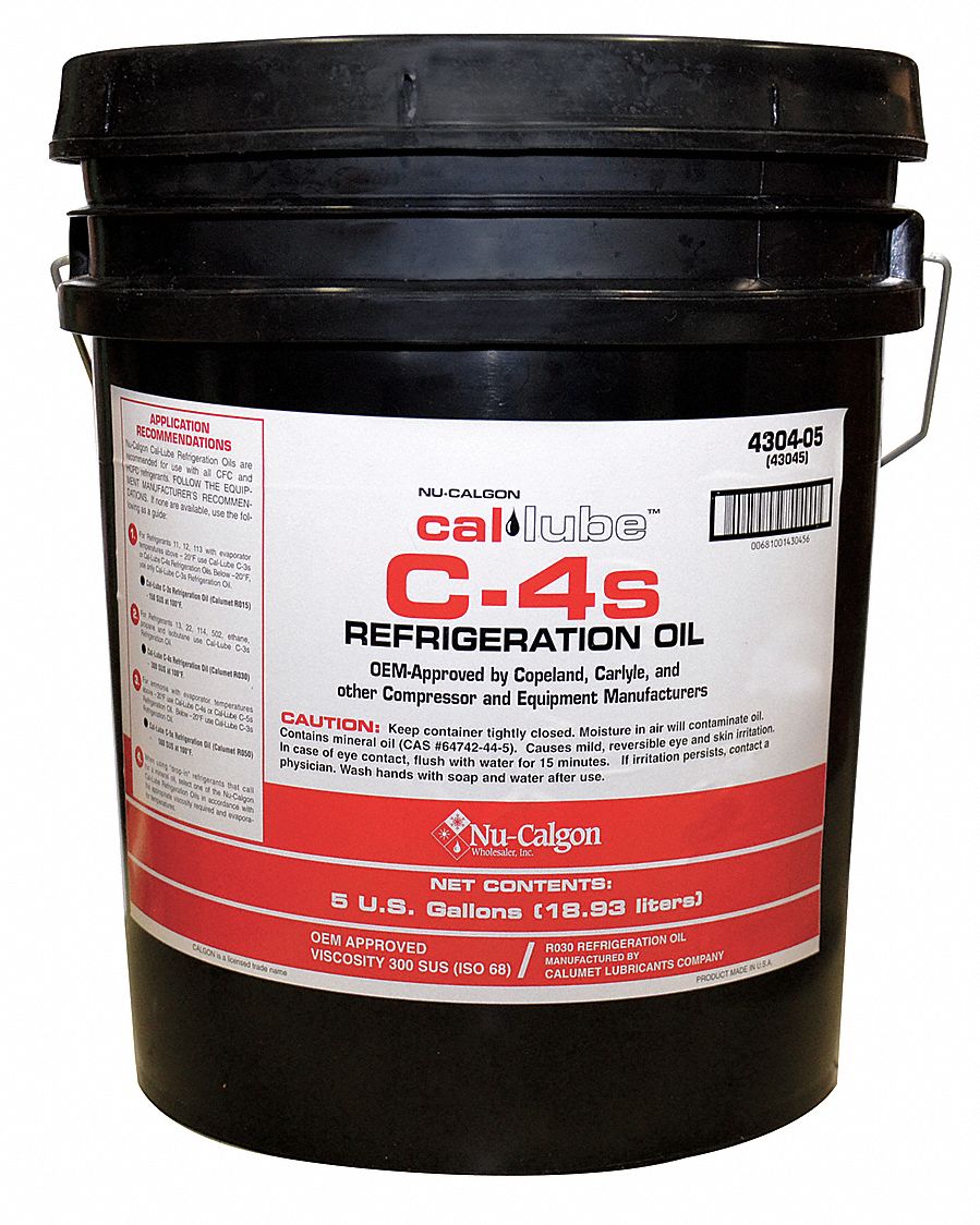 NUCALGON Refrigeration Lubricant, Mineral Oil, 5 gal Container Size