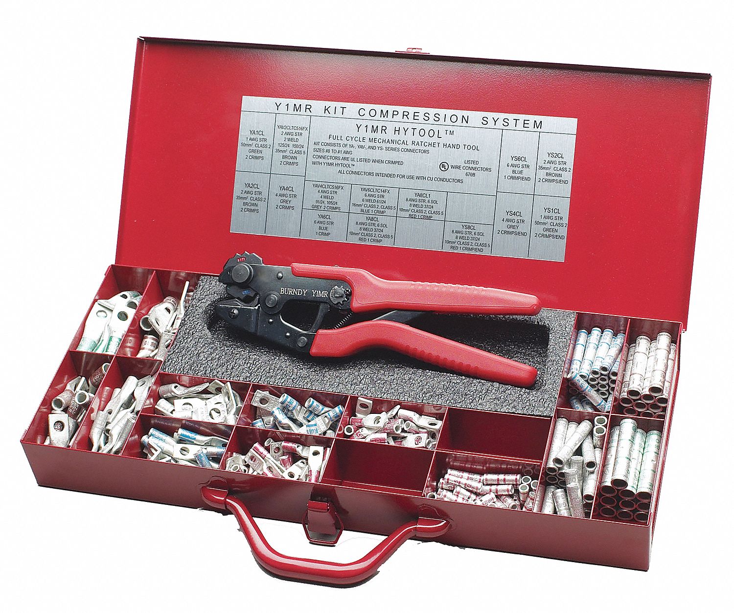 BURNDY, Splice YS, YSV Type/Terminal YA, YAV Type, 16 to 4 AWG, Crimper and Connector Kit