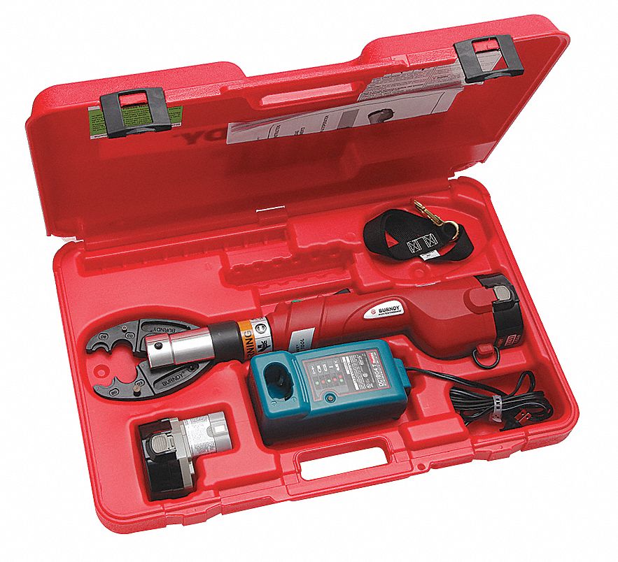 BURNDY Scissor Head Cordless Crimping Tool, Straight Grip, Die Series