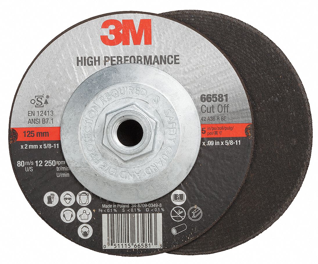 3M Ceramic High Performance Abrasive CutOff Wheel, 0.045 in Thickness