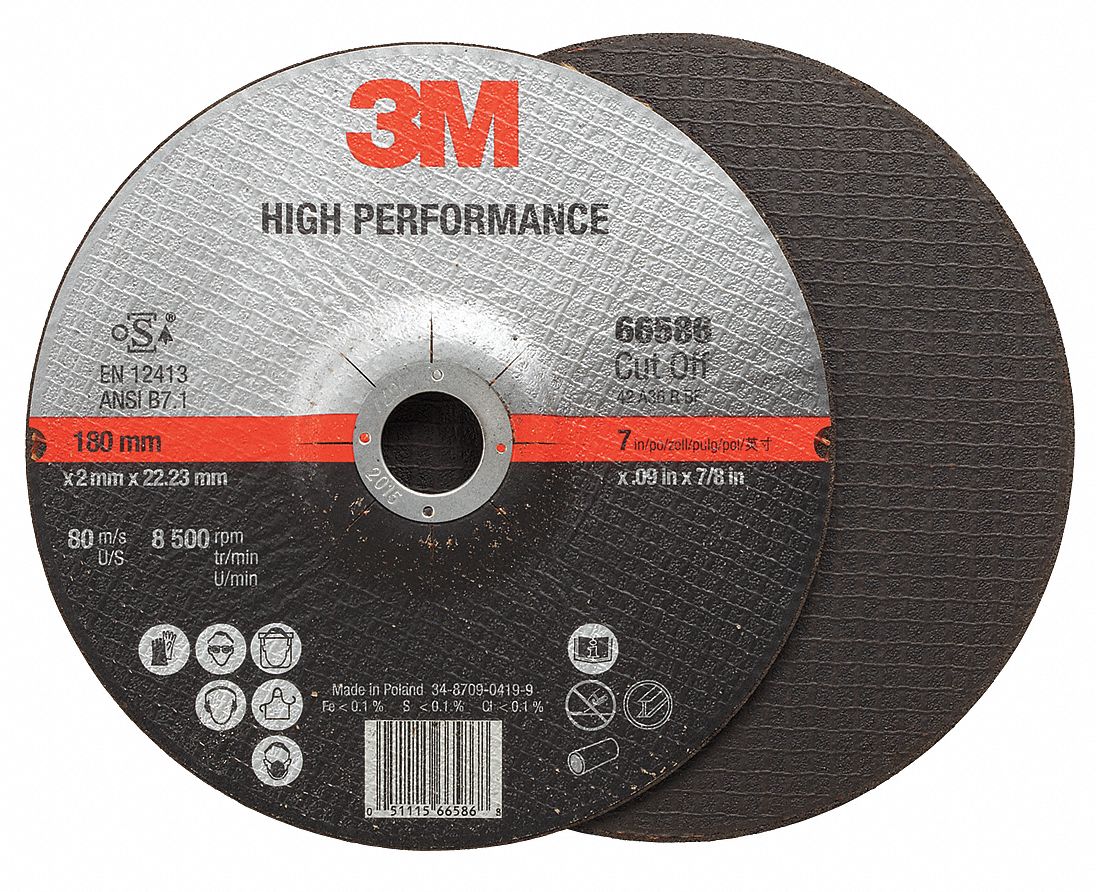3M Ceramic High Performance Abrasive CutOff Wheel, 0.090 in Thickness