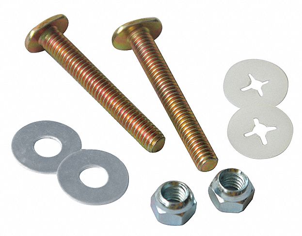 GRAINGER APPROVED 22UR79 Toilet Flange Bolt Set,Universal Fit