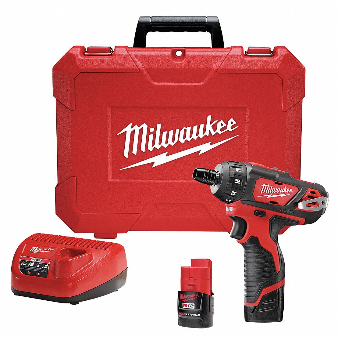 MILWAUKEE 1/4" Cordless Screwdriver Kit, 12.0 Voltage, Battery Included