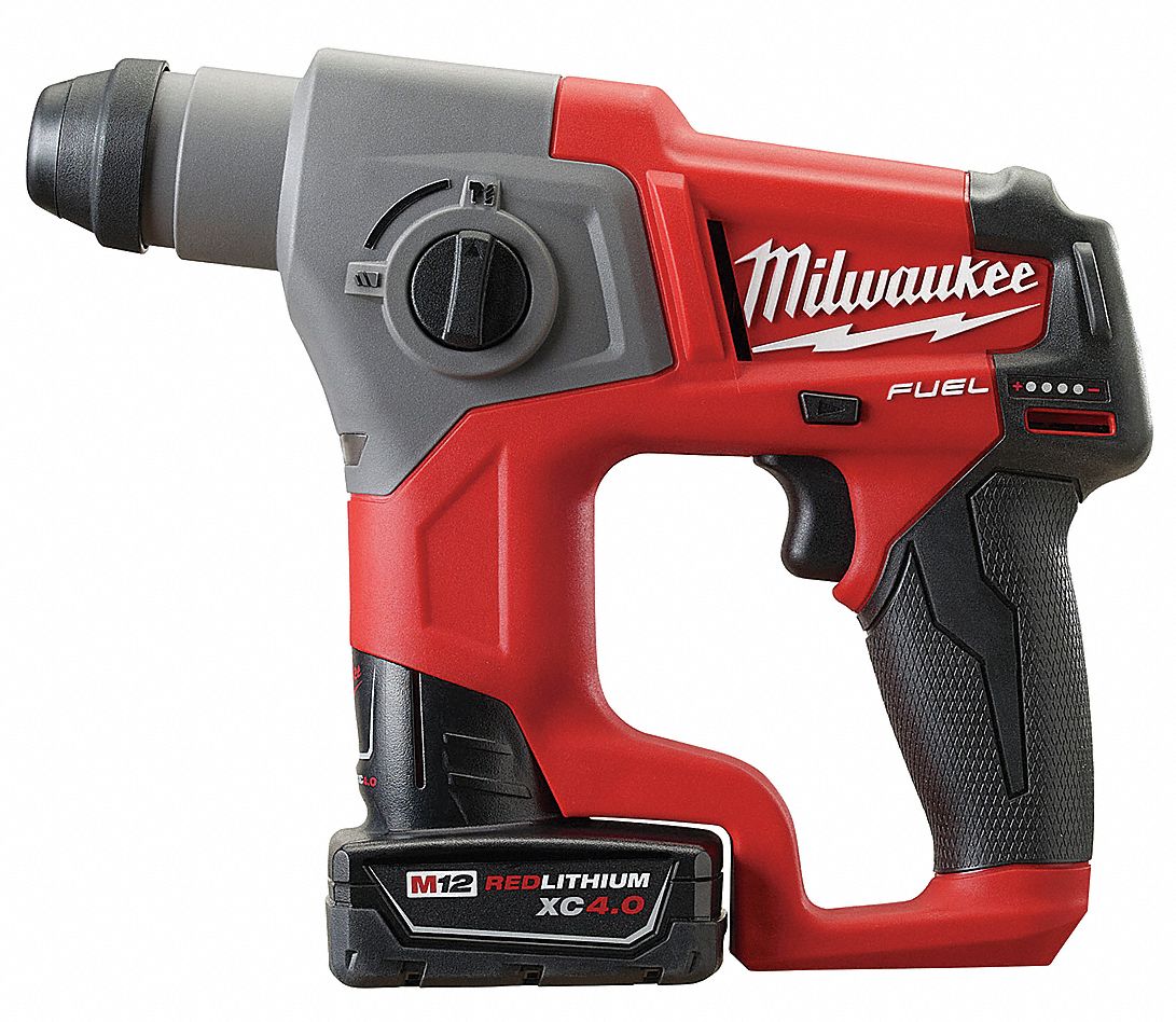 MILWAUKEE Cordless Rotary Hammer Kit, 12.0 V Voltage, 0 to 6200 Blows
