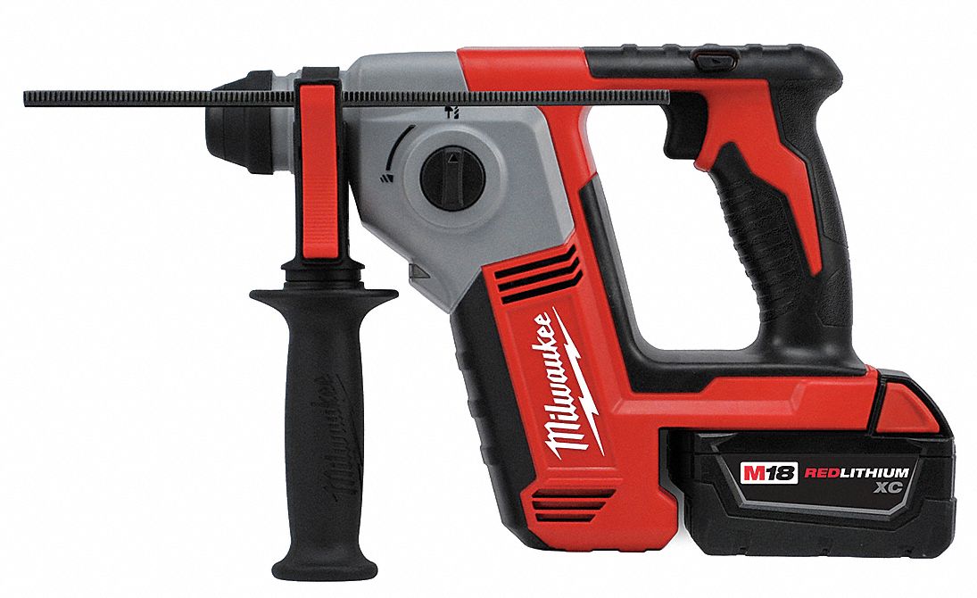 MILWAUKEE, PistolGrip, 18 V, Cordless Rotary Hammer Kit 22UT772612