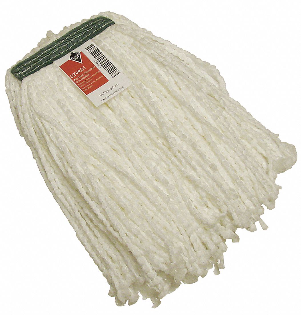 Quick Change Microfiber String Wet Mop Head, White Grainger