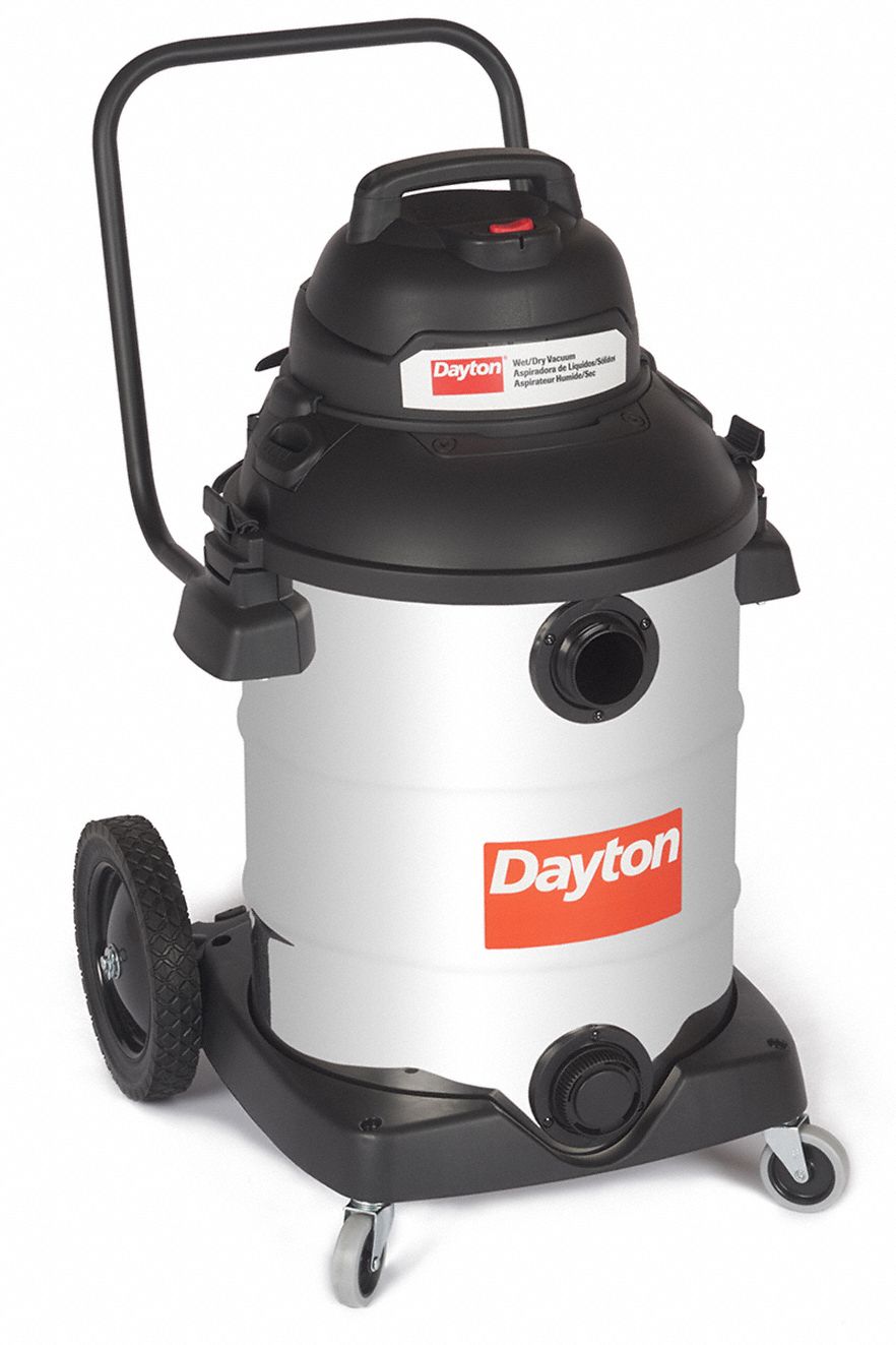 DAYTON Shop Vacuum 2 in 1 16 gal Tank Size, Stainless Steel, 1 1/4