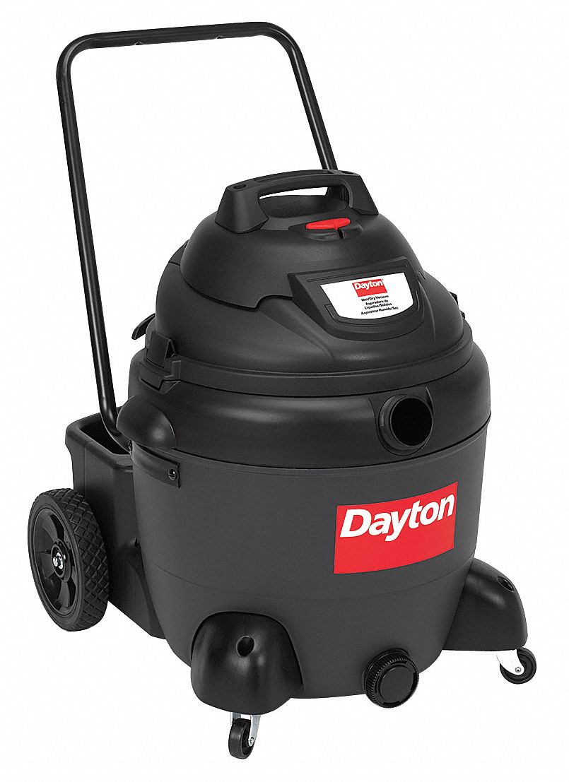 DAYTON Shop Vacuum, 18 gal., Plastic, HEPA, 78 cfm, 11/2" Vacuum Hose
