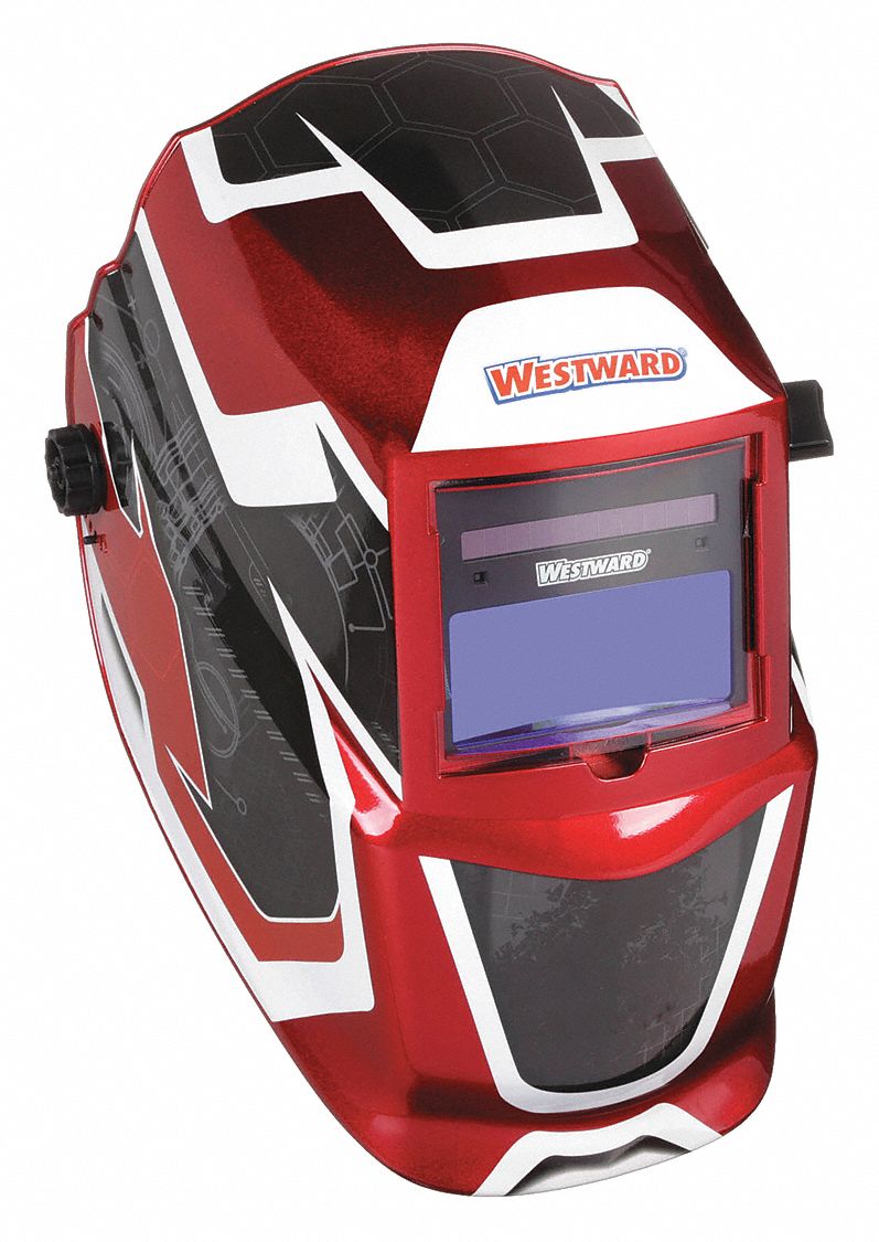 WESTWARD AUTODARKENING WELDING HELMET, 2 ARC SENSORS, GRAPHICS, BLK