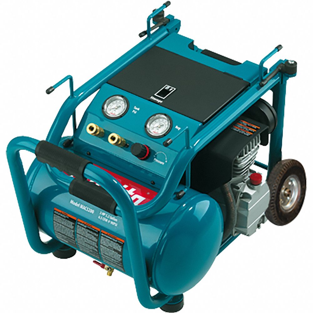 MAKITA Portable Air Compressor: Oil Lubricated, 5.2 gal, Hot Dog, 3 hp