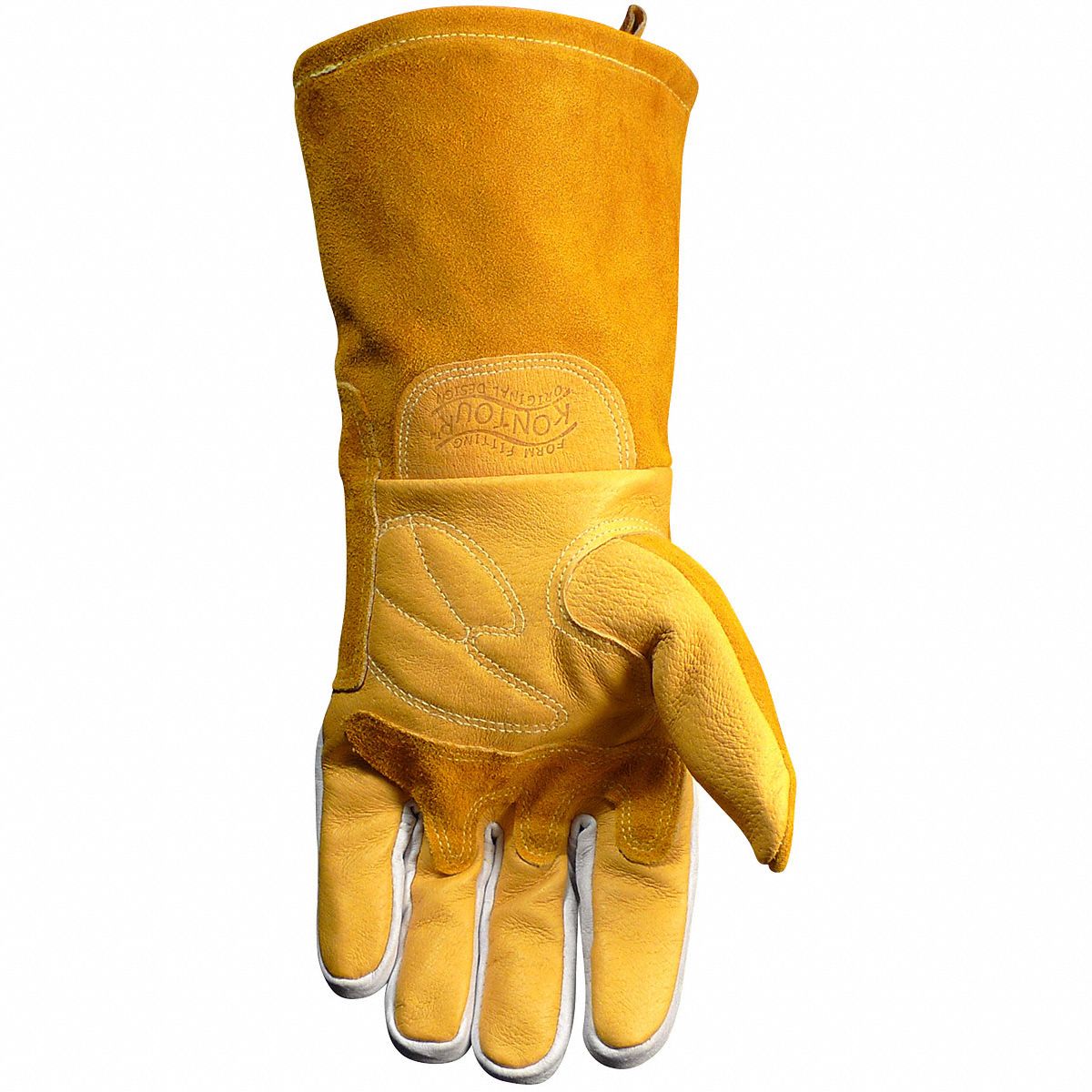 CAIMAN Welding Gloves Wing Thumb, Gauntlet Cuff, Premium, Yellow