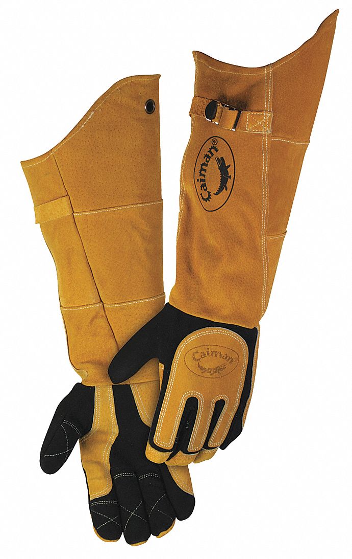 CAIMAN Welding Gloves Wing Thumb, Extended Gauntlet Cuff, Premium