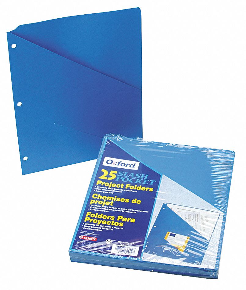 PENDAFLEX Pocket Folder, Blue, 11 Pt. Stock, PK25 23K484PFX32902