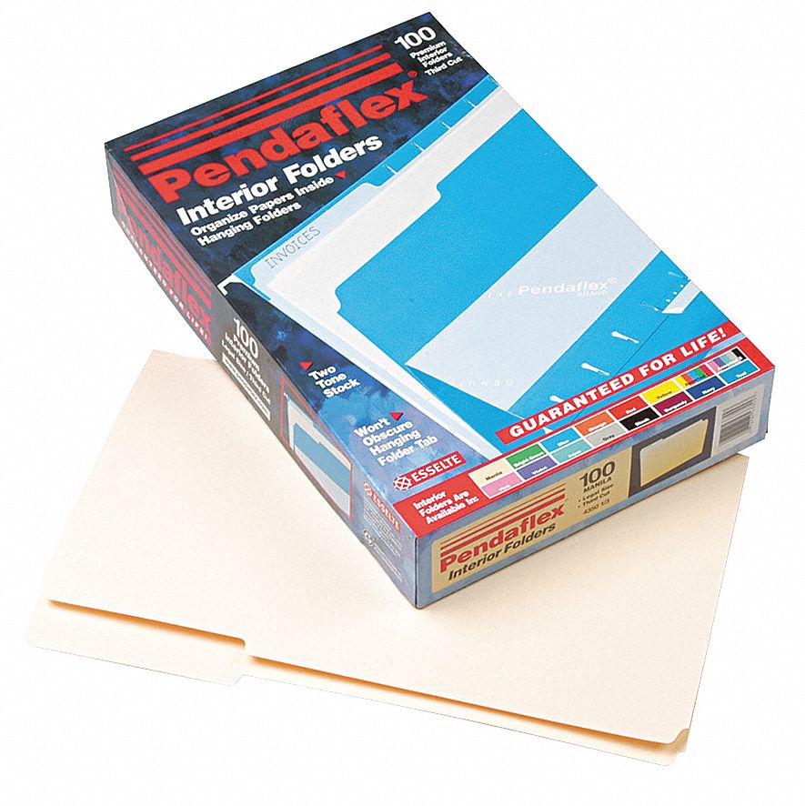 Legal Size File Folders, 1/3 Tab Cut, 8 1/2 in Height, 14 in Width