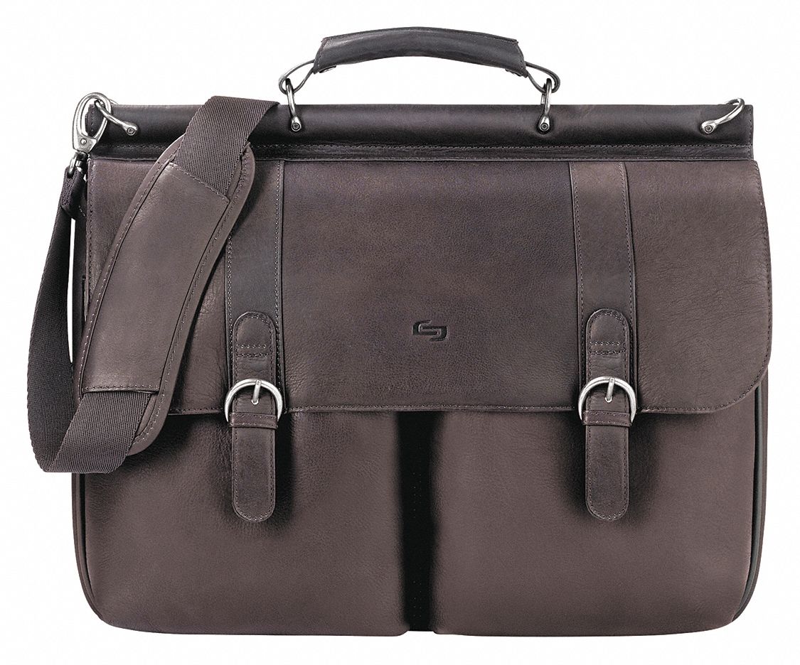 SOLO Leather Laptop Case for Laptop Up to 16 in, Espresso 23L306