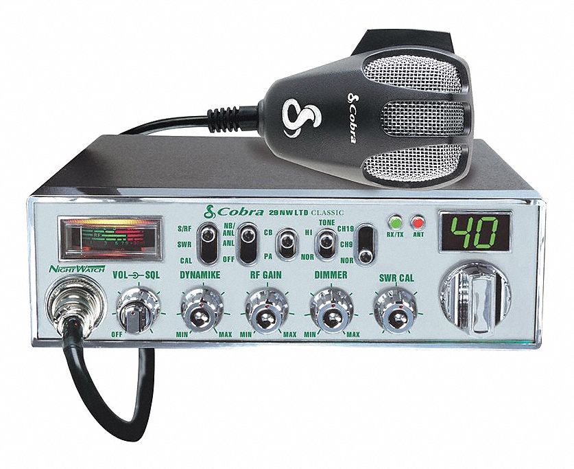 COBRA CB Radio, 40 Channel, 4 Watt 23M56629 NW Classic Grainger