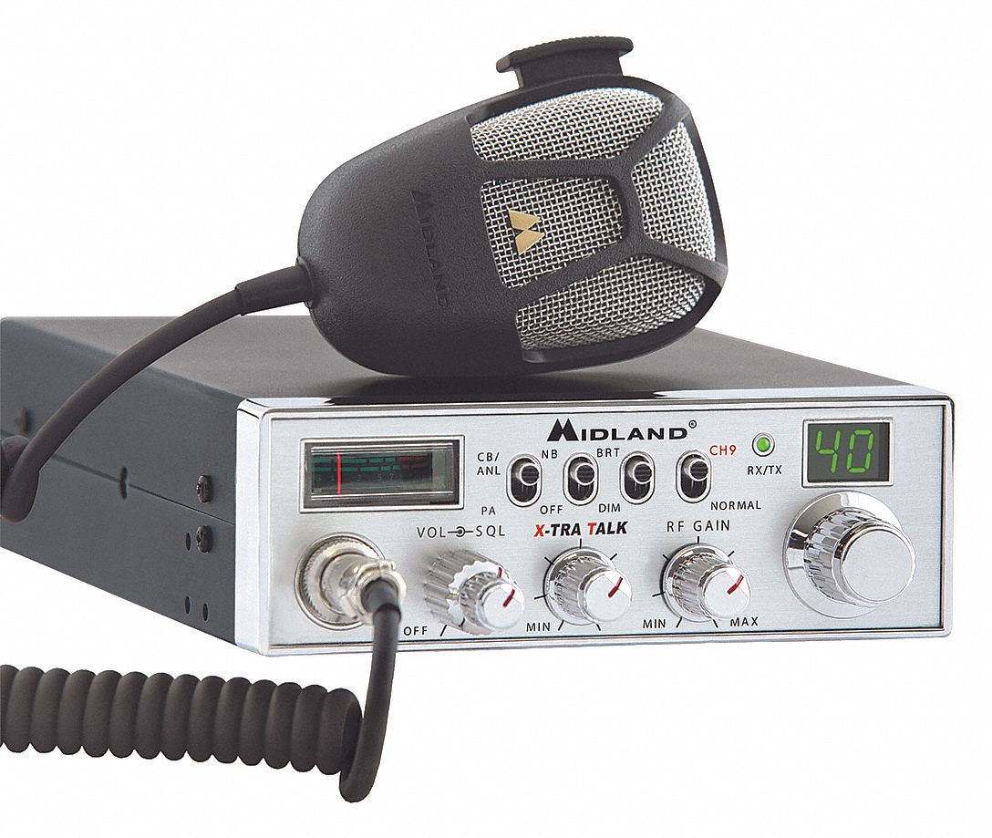 MIDLAND CB Radio, 40 Channel, 4 Watt - 23M605|5001Z - Grainger