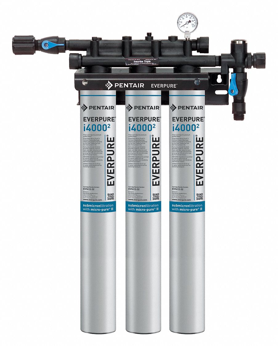 PENTAIR/EVERPURE 3/4 in Aluminum Ice Machine Filter System, 5 gpm, 125