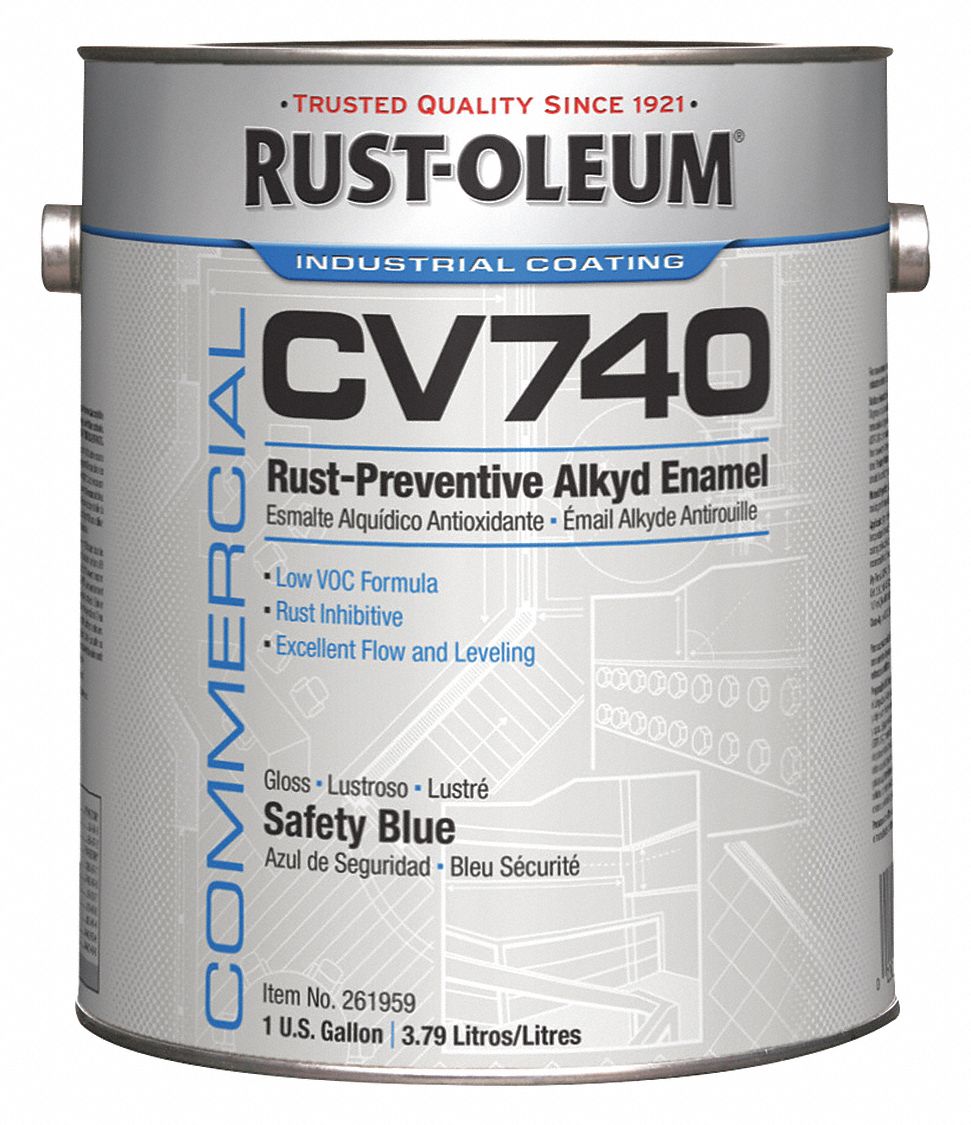For Metal, Safety Blue, Interior/Exterior Paint 23N395261959 Grainger