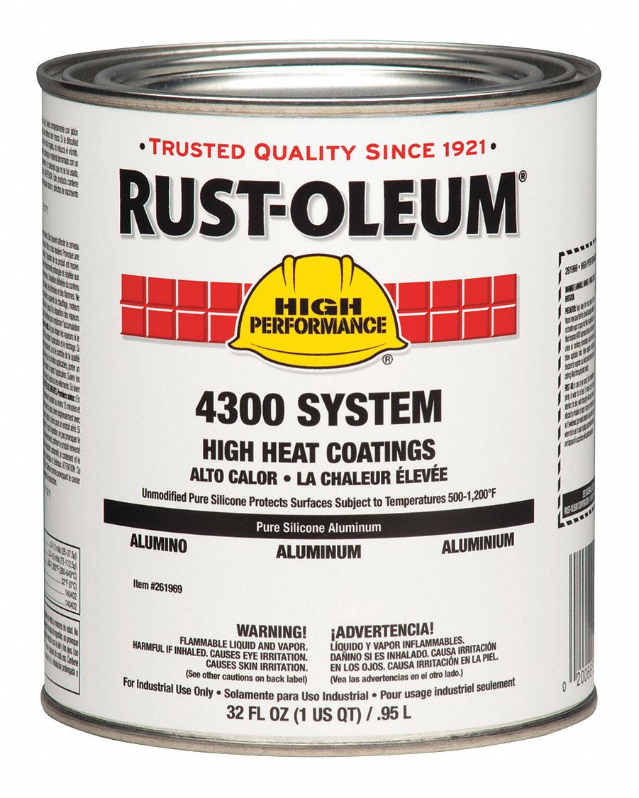 RUSTOLEUM Aluminum High Heat Paint, Metallic Finish, 300 to 450 sq ft