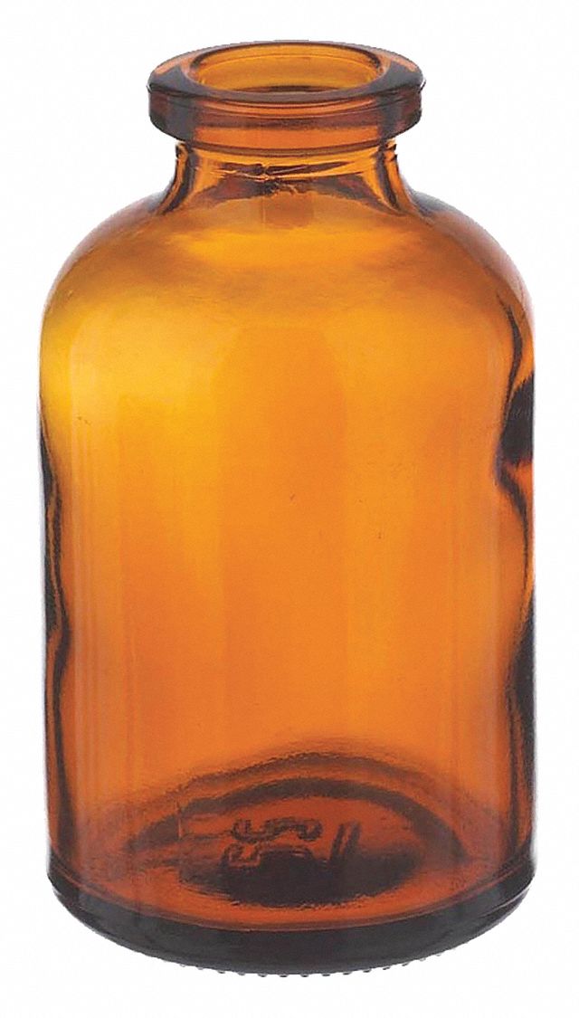 WHEATON Narrow Mouth Round Serum Bottle, Serum, Glass, 30 mL, Amber