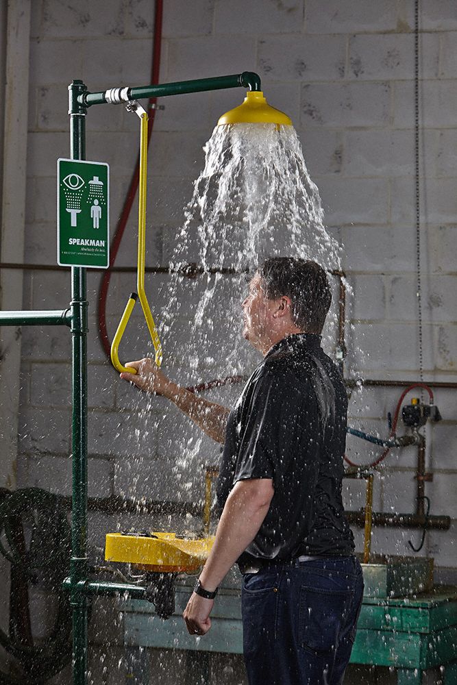 SPEAKMAN Drench Shower with Face/Eyewash, Green 23PA25SE1200 Grainger