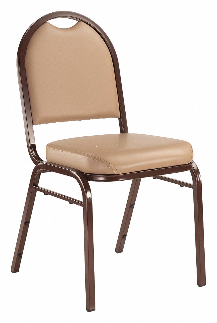 NATIONAL PUBLIC SEATING Stacking Chair 9200 Series, Beige Seat, Vinyl
