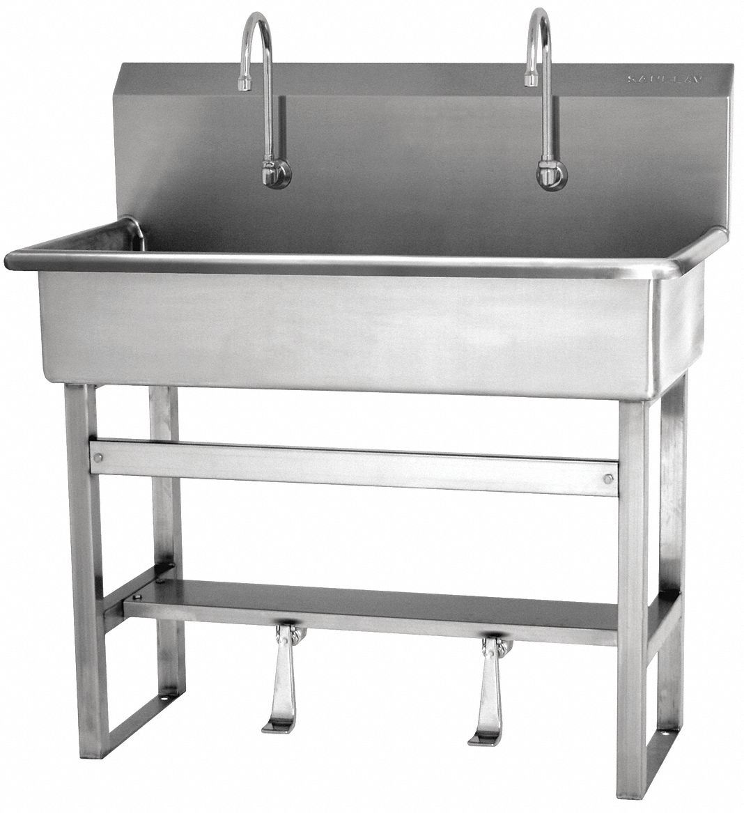 SANILAV Stainless Steel Wash Station, With Faucet, Floor Mounting Type, Stainless 23PH3754F1