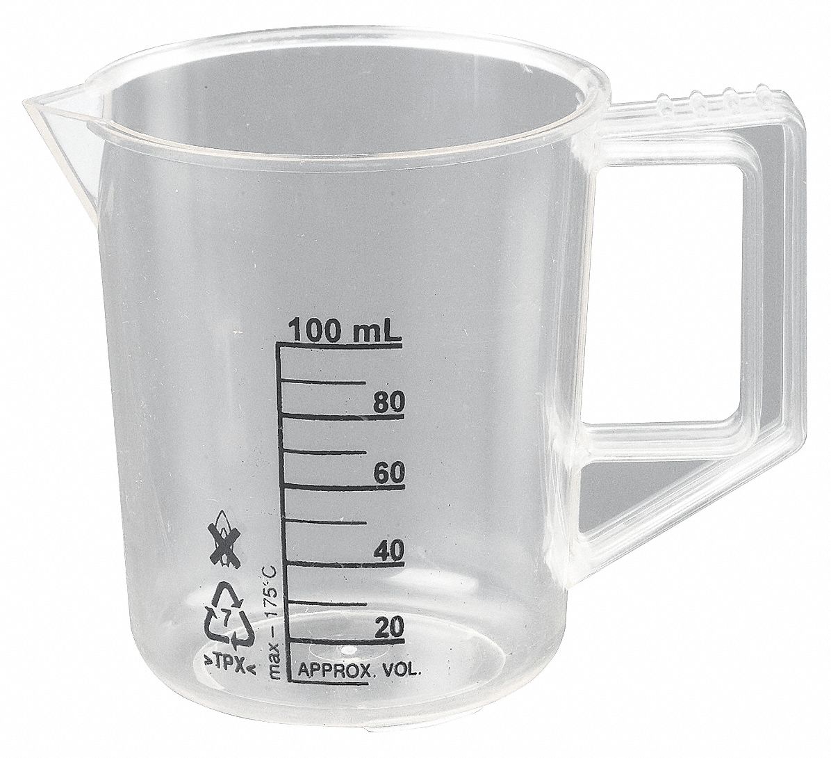LAB SAFETY SUPPLY Plastic Beaker with Handle Low Form, Low Form with