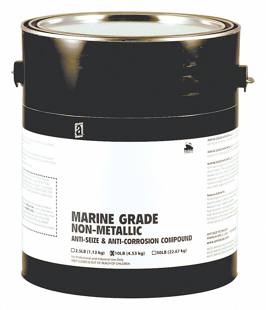 ANTISEIZE TECHNOLOGY Marine Grade AntiSeize, 10 lb, Can, NonMetallic, Paste, 44000, 65°F
