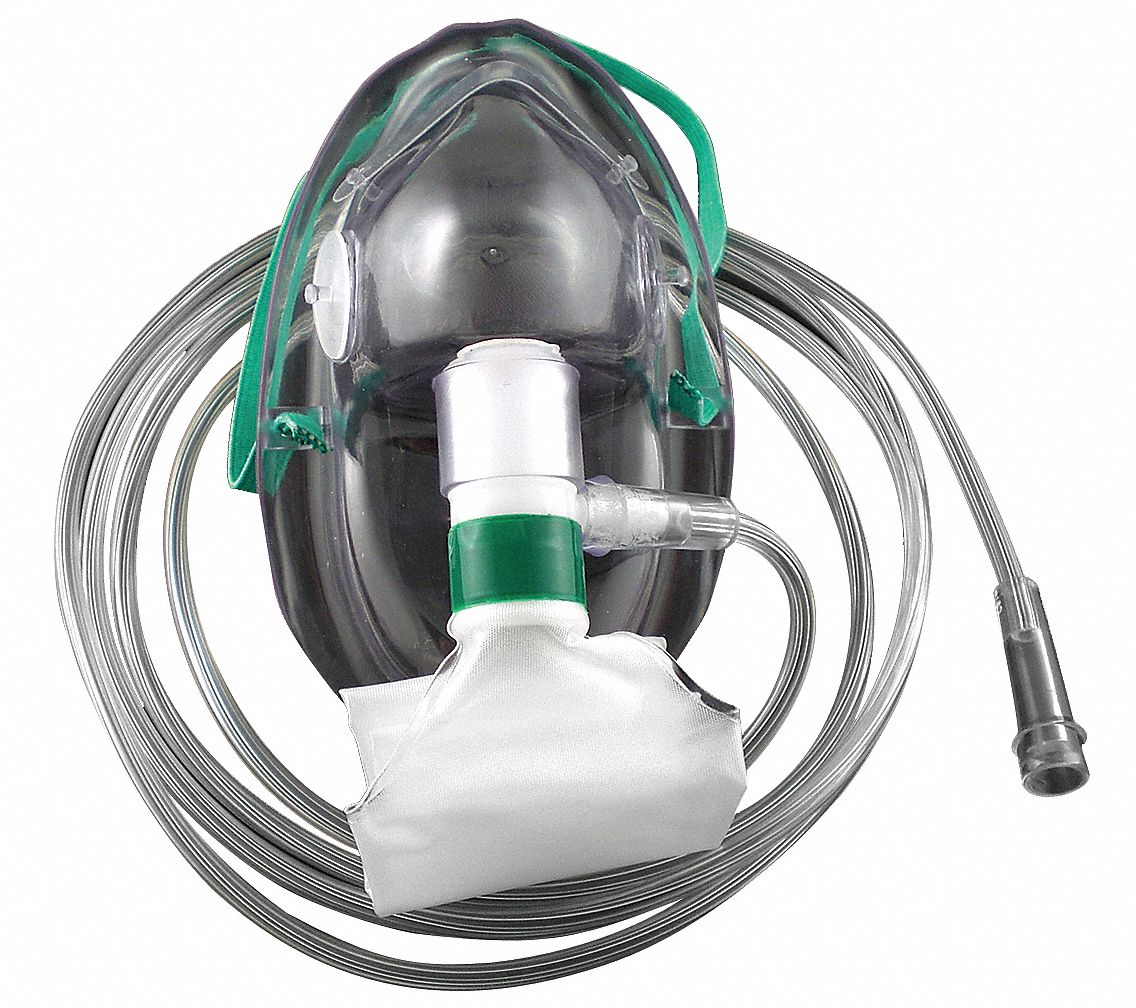 MEDSOURCE PVC Pediatric NRB Mask, Clear/White 23YF01MS25058 Grainger